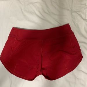 Red regular lulu lemon shorts